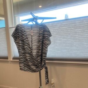 Ann Taylor Black and White Zebra Print Blouse
